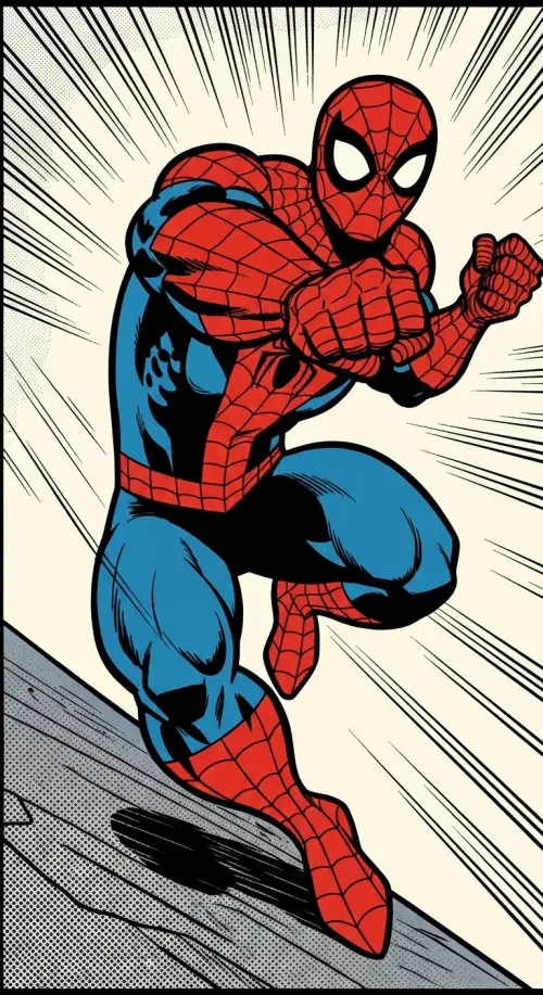 Comic spiderman punch