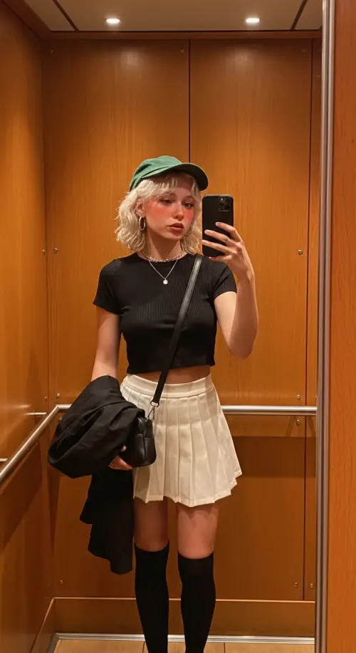 Elevator mirror selfie